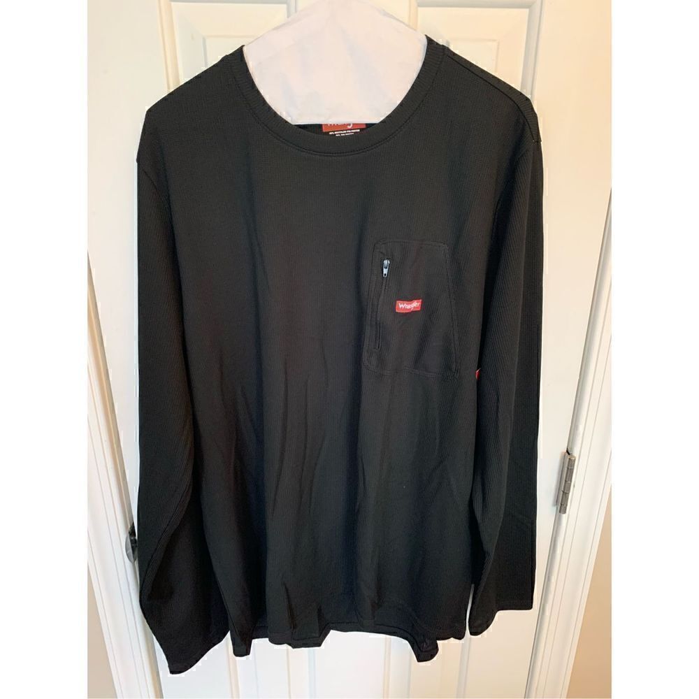 Wrangler Workwear Performance THERMAL TOP Base Layer BLACK Size XL